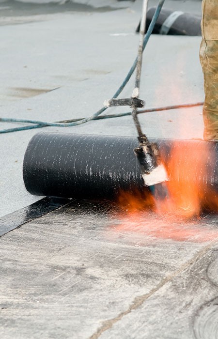 Torch on felt roof