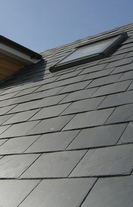 Velux window in a slate roof